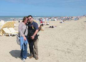 James and Andrea on the beach in DePanne, Belgium